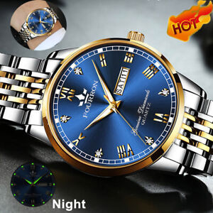 Waterproof Classic Men Watch Stainless Steel Quartz Luminous Wristwatch Business