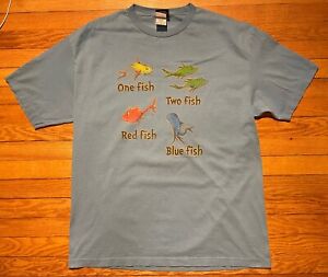 Vtg Y2K 2007 Dr. Seuss One Fish Two Fish T-Shirt Size XL