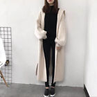 Women's cardigan jacket loose jacket thick cashmere wool hooded knitted sweater