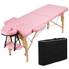 Wood Professional Massage Table Portable Salon Spa Lash Bed Therapy Table 2 Fold
