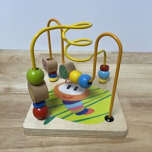 Developmental Wood Bead Learning Toy Game Toddlers Pre K & Up Sensory Hand Eye