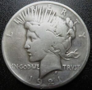 1921 Peace dollar, G-VG Details, Tough date, Nice eye appeal!!