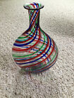 Multi color stripe art glass vase