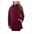 HFX Womens All Weather Trench Coat Water Resistant Hooded (Zinfandel, XS) NWT