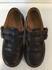 DR. MARTENS England Brown Mary Jane 6 Buckle Double Strap Leather Shoes 1B62