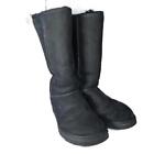UGG Classic Tall II Balck Suede Sheepskin Boots Women's size 8