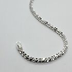 Sterling Silver Sparkle Rock Chain Necklace Bracelet 2mm Diamond 7