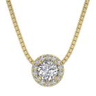 Cluster Pendant Necklace I1 G 1.00 Ct Round Cut Diamond 14K Solid Gold Prong Set