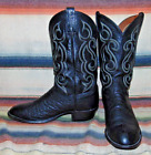 Mens Tony Lama Black Smooth Ostrich Cowboy Boots 12 D Excellent Condition