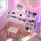 Vanity Desk Set with Large Lighted Mirror &USB 47