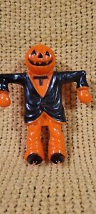  Vintage Rosbro Hard Plastic Halloween Scarecrow Candy Container
