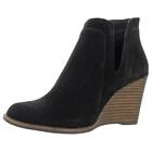 Lucky Brand Women's Yabba Stacked Wedge Ankle Bootie Black Size 12