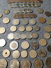 old coin lot....{ 67 Old World €oins }..Pesos ... Saquegwea Gold Dollars..
