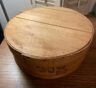 Vtg 1975 Dufeck's Round Wooden Cheese Box Crate lid Denmark Wisconsin 15 in.