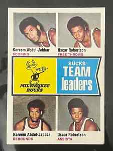 New Listing1974 Topps #91 Kareem Abdul-Jabbar/Oscar Robertson Bucks Team Leaders HOF