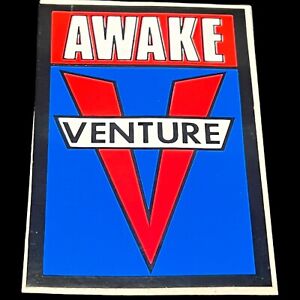 Vintage 1980’s Venture Awake Skateboard Trucks Sticker w/Blue, Red & White