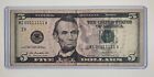 RARE $5 Bill Serial Number MI 00111111 A Series 2013 Extremely Cool TRUE BINARY