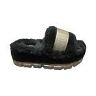 UGG Women's Fluffita Clear Slippers Black Platform Slides 1131971 Sandals