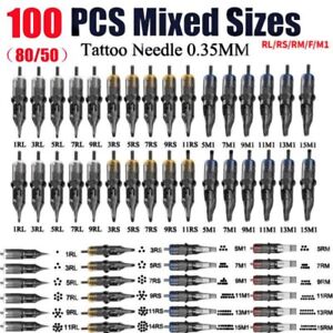 50-100PCS Mixed Tattoo Cartridge RS Needles Disposable Sterilized Tattoo Needle