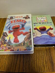 The Adventures Of Elmo In Grouchland (VHS 1999, Clamshell) and Wake up with Elmo