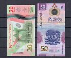 Mexico set 2 Pcs 20 50 Pesos 2021 Polymer UNC