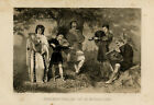 Antique Print-Dark ages-Musical instruments lyre and harp-Rochussen-ca. 1860