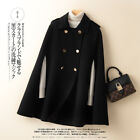 Autumn Winter Double Sided Wool Jacket Womens Double Breasted Cloak Trench Coat