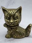 Vintage Solid Brass Cat Figurine/Paperweight 2.75