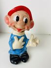 Vinage Large Rubber Squeaky Toy Snow White Dwarf DOPEY Ledra Italy 1960s Disney