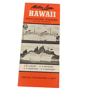 Matson Lines Hawaii Sailings Fares Brochure 1957