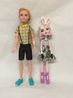 USED Ever After High Doll Carnival Date ALISTAIR WONDERLAND and BUNNY BLANC SET