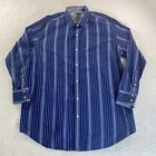 Robert Graham Shirt Mens 2XLB Blue Old Money Pinstripe Button Up Flip Cuff