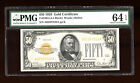 New Listing$50 1928 Gold Certificate Fr. 2404 PMG 64 EPQ Serial A02397533A
