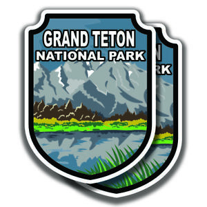 GRAND TETON NATIONAL PARK DECALs 2 Stickers Bogo For Car Window