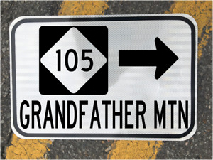 GRANDFATHER MOUNTAIN NORTH CAROLINA Hwy 105 road sign 12