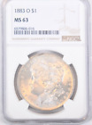 1883 O Morgan Silver Dollar $1 NGC MS 63 Beautiful tone
