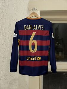 2015 Barcelona Dani Alves long sleeve soccer jersey