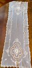 Antique TAMBOUR LACE Chain-Stitch & Netting TABLE RUNNER~43