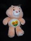 Vintage 1983 Kenner Care Bears Friend Bear Plush Peach / Orange with Flowers 13