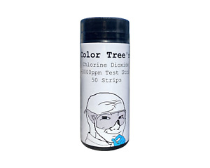 Color Tree's 3000ppm (0-3000 range) Chlorine Dioxide Test Strips 50x Barrel