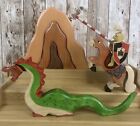 Bran Castle Wooden Toy Dragon Knight Horse Montessori Waldorf Puzzle Stack Play