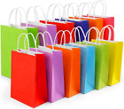 Kraft Paper Party Favor Gift Bags with Handles Rainbow Goodie Bags