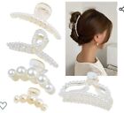DEEKA 5 Pcs Large Pearl Hair Claw Clips for Thick Long Hair