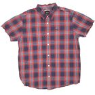 RVCA Red Plaid Regular Fit Short Sleeve Button Up Shirt Men’s Size XL
