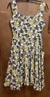 Effie’s Heart Sleeveless Fit And Flare Dress With Side Pockets MCM Print Gold