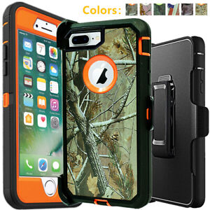 For iPhone 6s 7 8 Plus Shockproof Defender Camo Hard Case w/Clip fits Otterbox