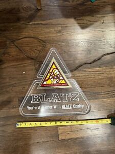 Vintage Blatz Lighted Beer Triangle Sign 1983