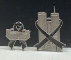 9 11 Remembence Pins Twin Towers, The Pentagon Black Ribbons lot of 2