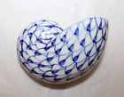 Andrea By Sadek Porcelain Blue & White Fishnet Nautilus Shell Seashell Figurine
