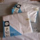 VINTAGE Cotton Muslin CHIC WHITE FULL Sheet Set FLAT FITTED SHEETS SHABBY LOT